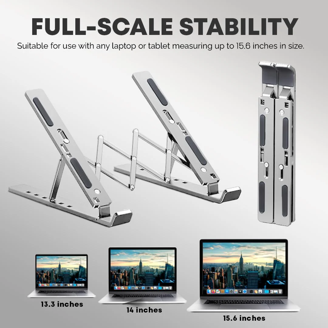 Laptop Stand Extra Strong Adjustable, Stand Riser Laptop Holder for Desk Air-Ventilation Notebook Mount, Compatible with MacBook Air, Pro, Dell, 10-15.6” - Image 6