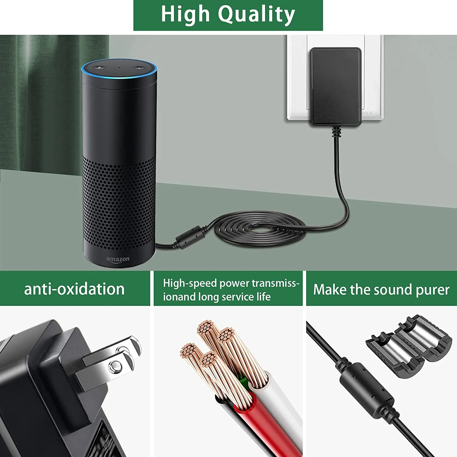 Hi-Lite Essentials 21W 15V Power Adapter for Amazon Echo (1st, 2nd Gen), Amazon Plus (1st Gen) - Image 4