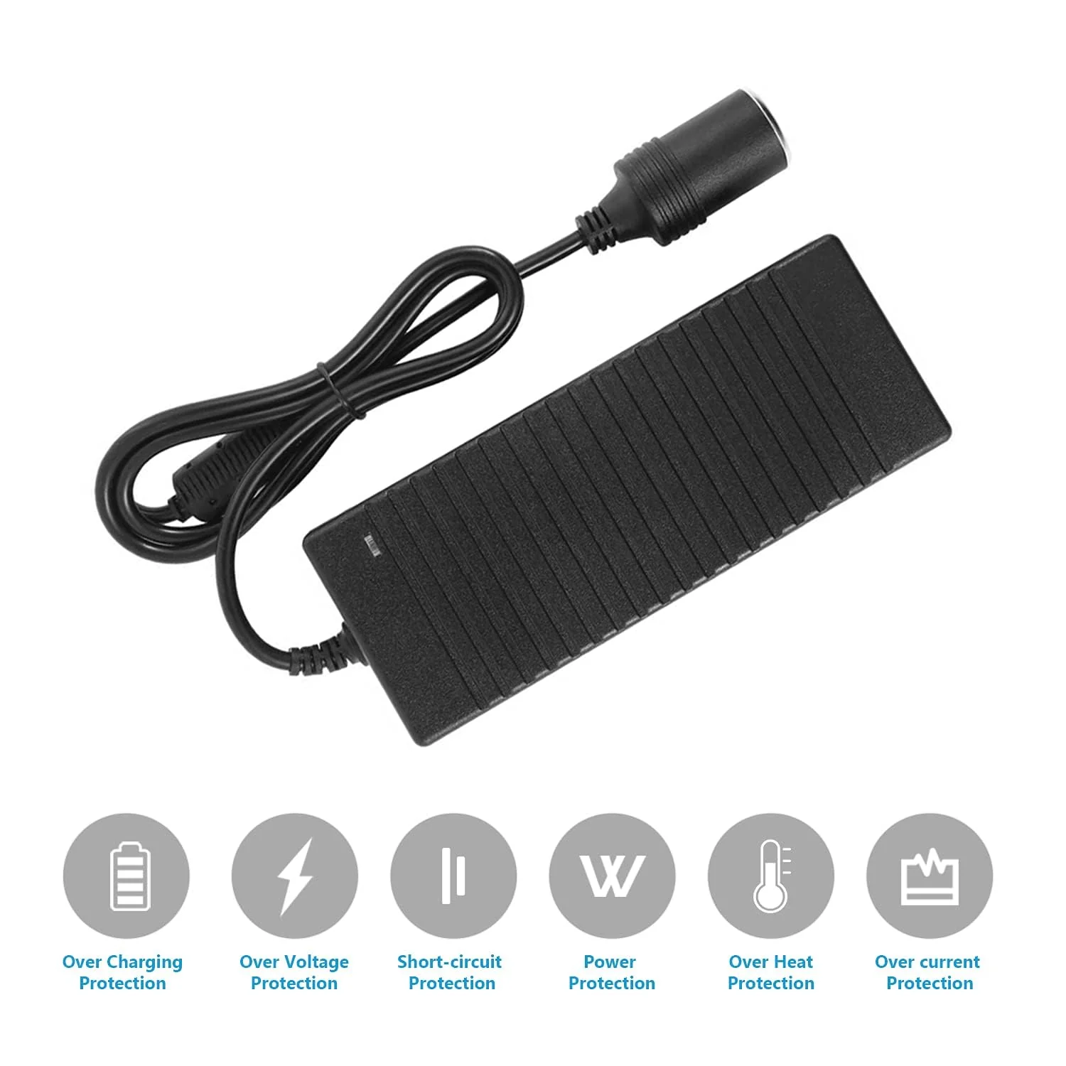 200W AC to DC Converter 240V to DC-12V Car Cigarette Lighter Socket Adapter for Inflators, Car Vacuum Cleaners, Car Refrigerators, and More - Image 2