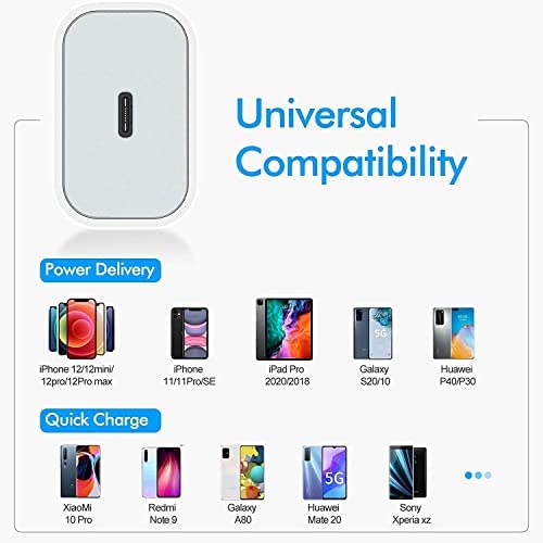 20W USB-C Power Adapter only Compatible iPhone13/13 Mini Pro Max/12 Pro Max/12 Mini/11 Pro Max/Xs Max/XR/X/8Plus,iPad - Image 4