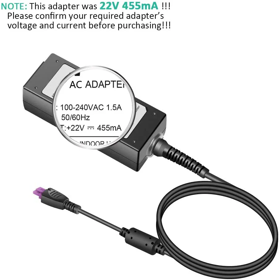 Hi-Lite Essentials 22V 455Ma Power Adapter for Hp Deskjet Printer (Check models in description) - Power Cable Included - Image 2