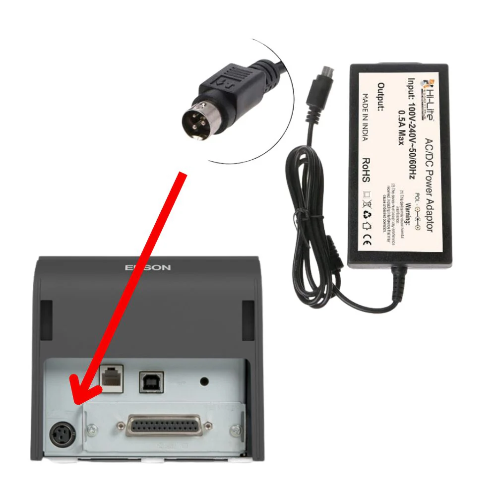 Hi-Lite Essentials 24V - 2.1Amp Power Adapter for EasyPos Thermal Printer - Image 2
