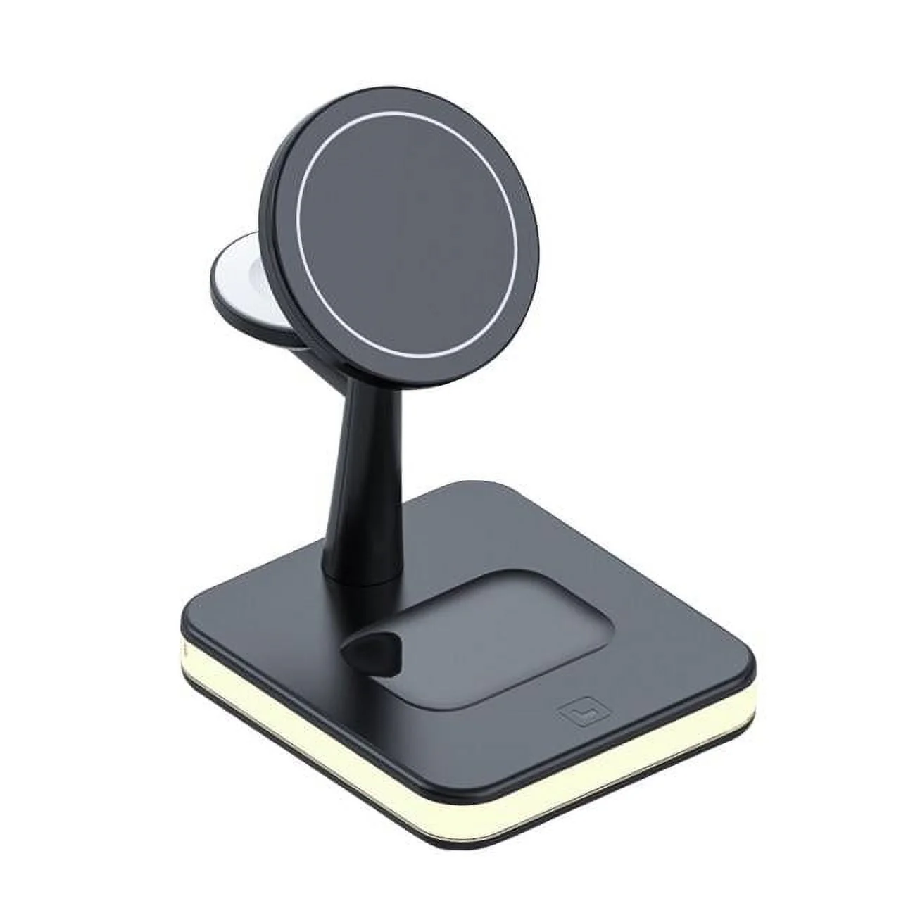 4-in-1 Magnetic Wireless Charger Stand Dock for iPhone 12 / 13 / 14 Series / iWatch / AirPods Alloy+PC Desktop Charging Stand