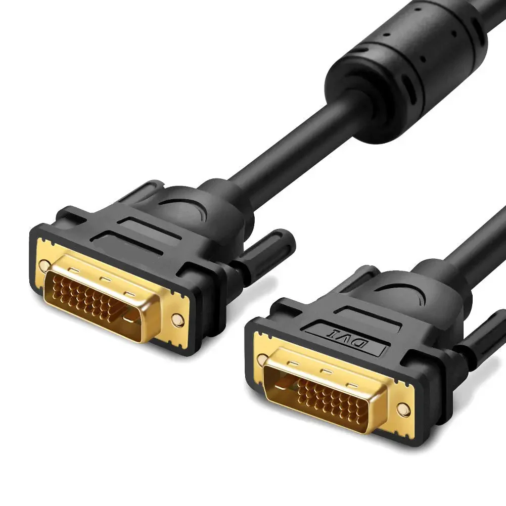 5 Mtrs DVI-D 24+1 Dual Link Male to Male Digital Video Cable Gold Plated Ferrite Core 2560x1600 Gaming DVD Laptop HDTV 11608