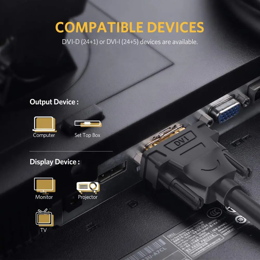 5 Mtrs DVI-D 24+1 Dual Link Male to Male Digital Video Cable Gold Plated Ferrite Core 2560x1600 Gaming DVD Laptop HDTV 11608 - Image 4