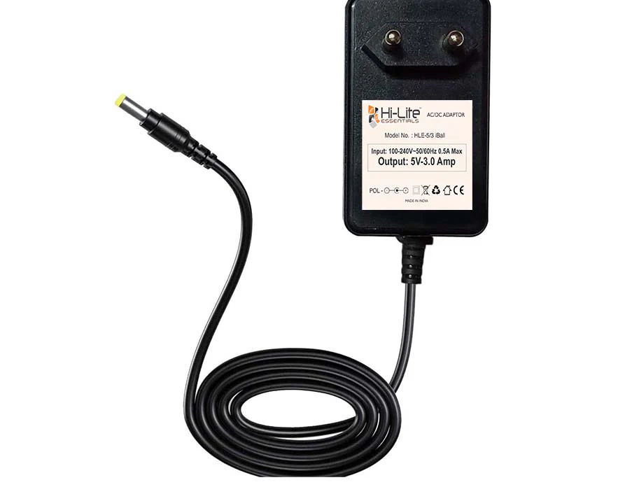 Hi-Lite Essentials 5V 3Amp Power Adapter Laptop Charger for Zed Air Laptop - Thin pin (check Laptop Back)