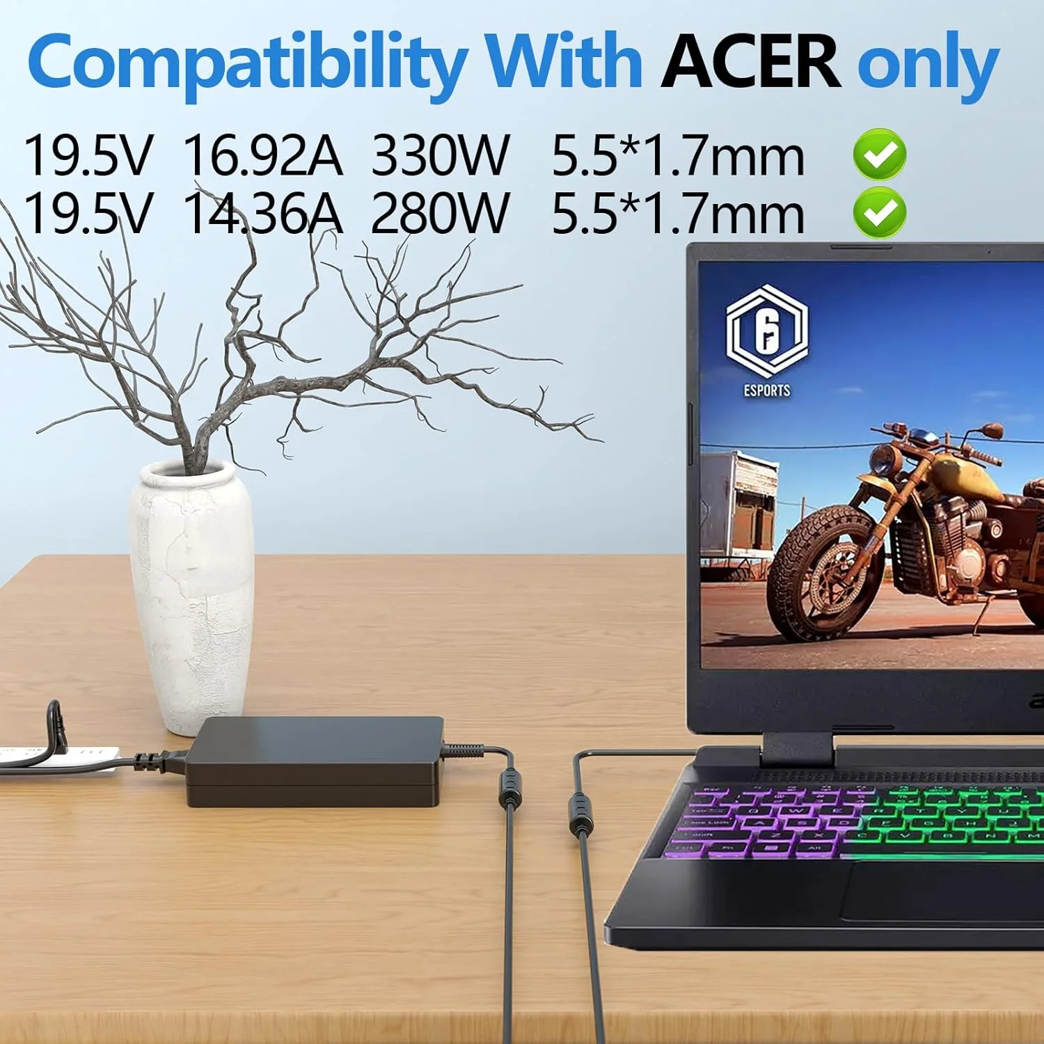 OEM Acer 330W 19.5V 16.9A AC Laptop charger for Acer Concept D, Predator Helios, Presator Triton - Image 5