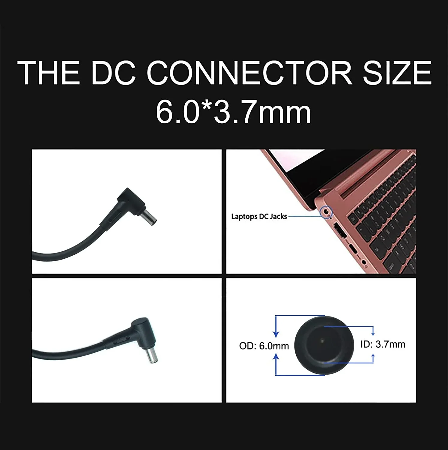 ASUS 240W (6.0mm * 3.7mm) 20.0V 12.0A 240.0W ASUS ROG Models (AD240-00E), Black - Image 5