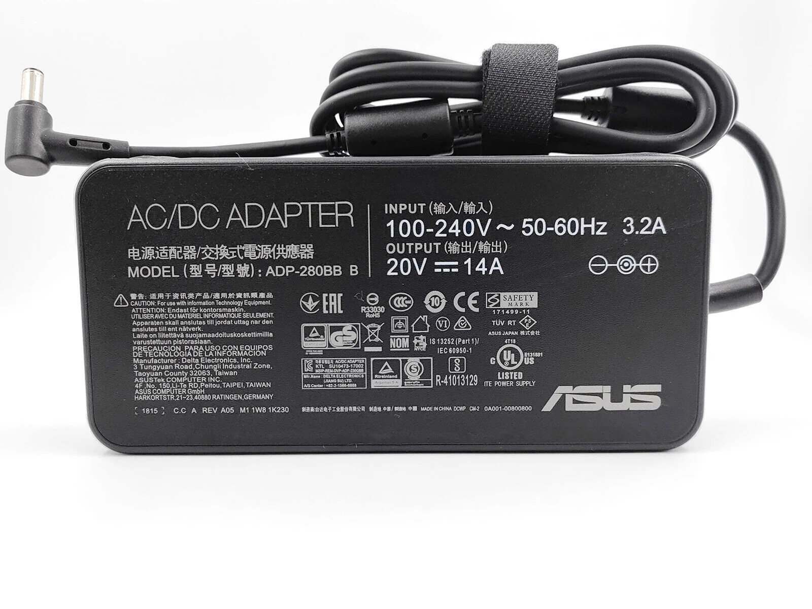 ASUS 280W (6.0mm * 3.7mm) 20V 14A ASUS ROG Zephyrus Adapter 280 W Adapter  (Power Cord Included)