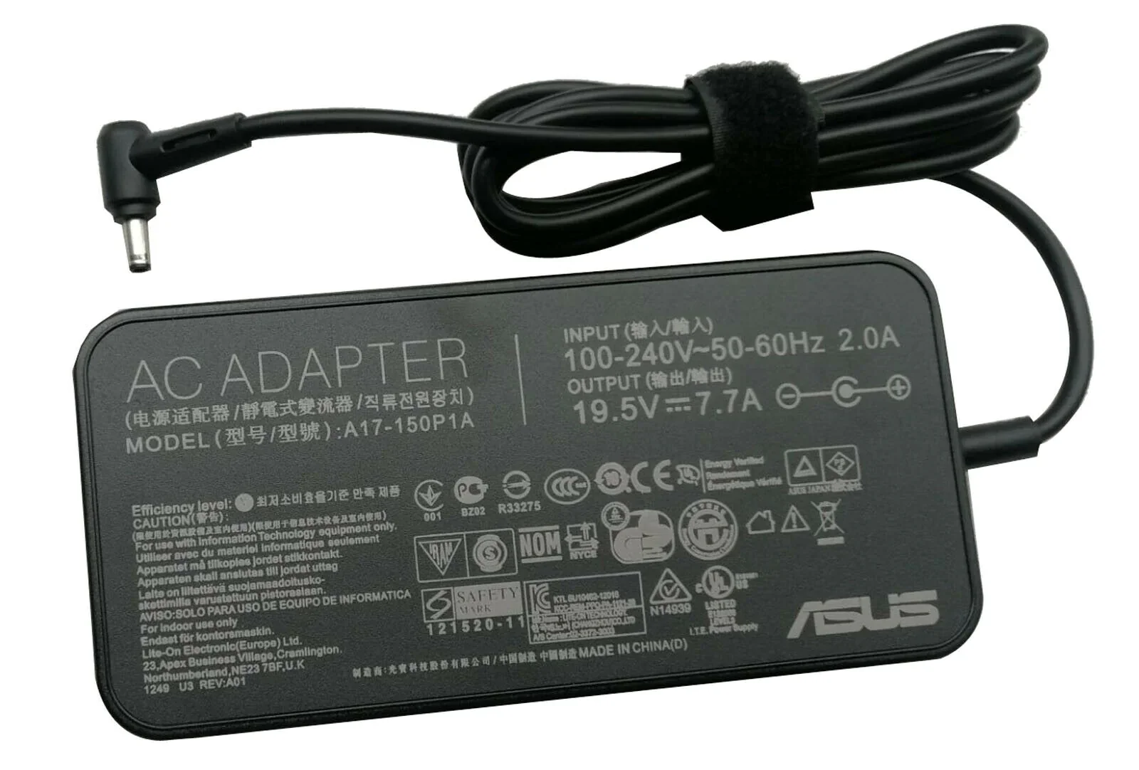 Asus DC 150W 19.5V 7.7A Laptop Charger Adapter AC Power Charger (Connector size: 5.5*2.5 mm) - Power Cable Included
