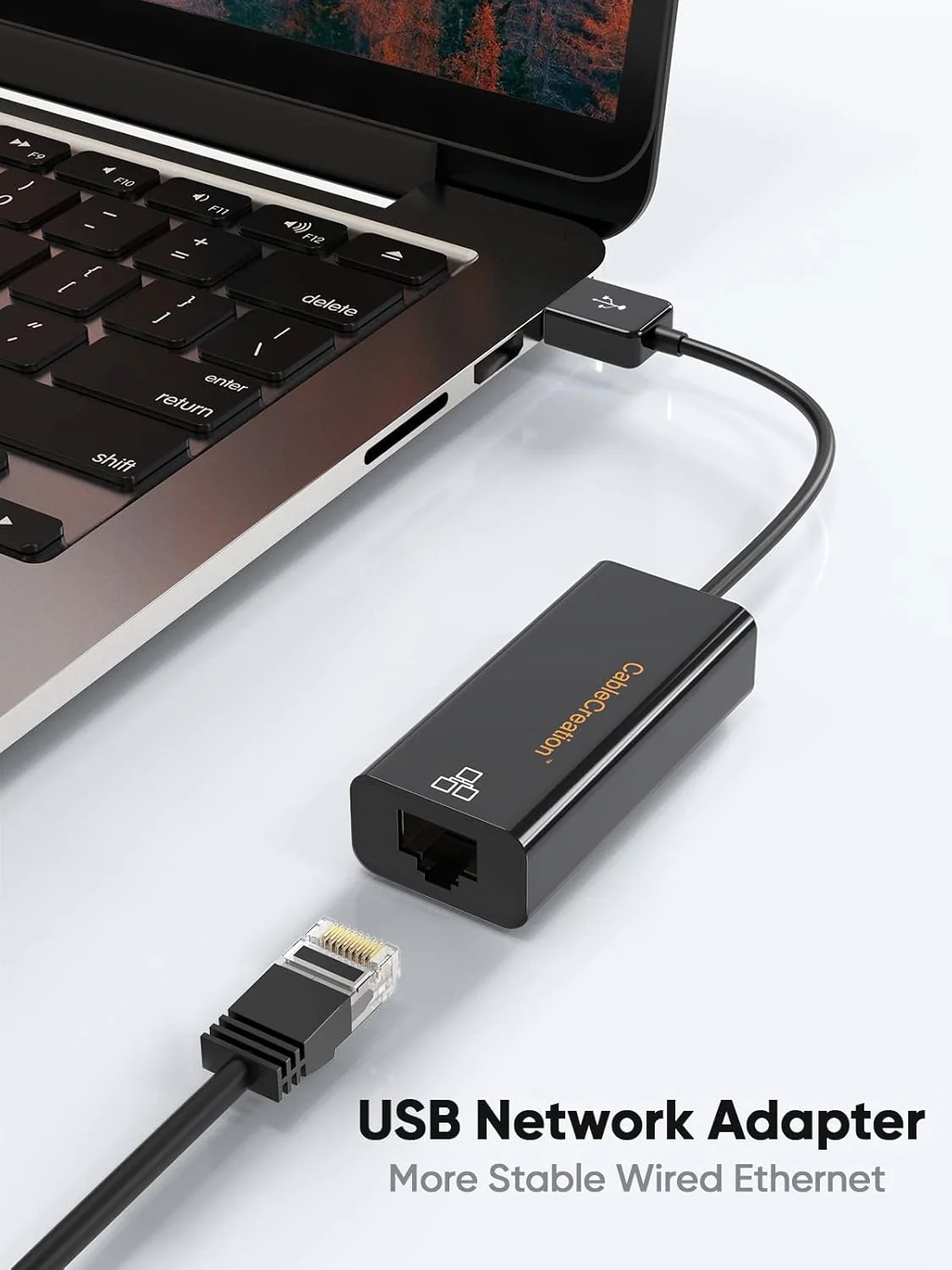 CableCreation USB to Network Adapter,USB 2.0 to 10/100 RJ45 Ethernet LAN Cable Compatible with MacBook Pro, Surface Pro 2/3/5/6, Plug and Play, Black - Image 8