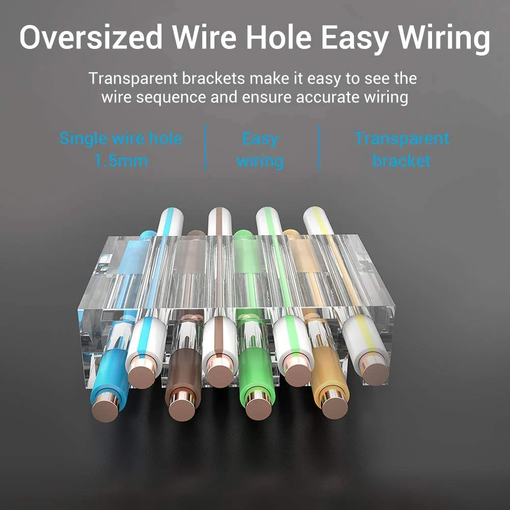 CAT 6a / CAT 7 Metal Shielded RJ45 Connectors,Cat 7 FTP 8P8C Modular Network Plug RJ 45 Cable Crimp Connector (Wire Hole 1.45mm/0.057in) - Image 5