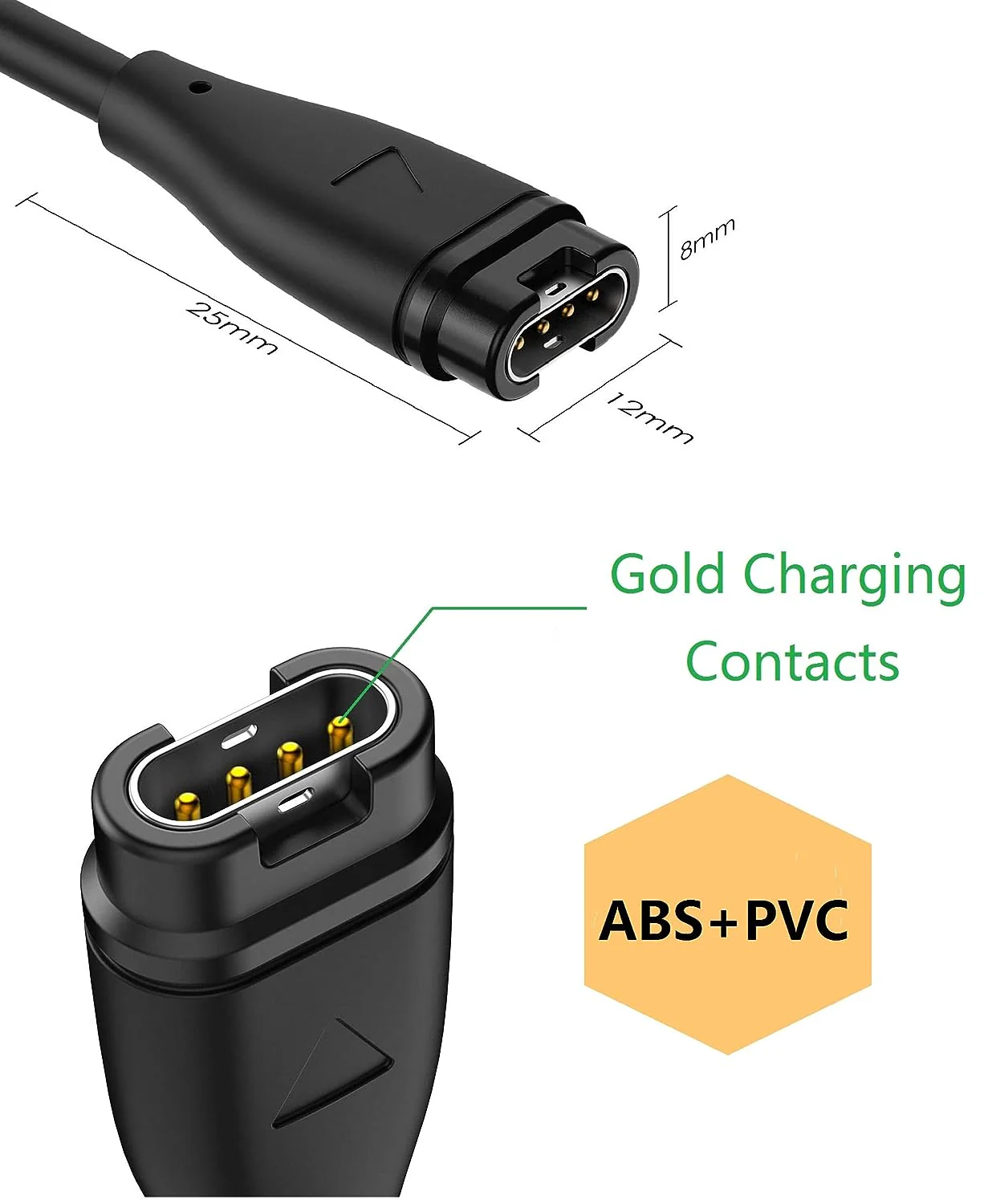 Hi-Lite Essentials Charging Cable for Garmin Watch, 2FT USB Garmin Charger & Data Transfer,for Garmin Fenix 7X 7 6X 6 6S 5 5X 5S Plus,Forerunner 935,Vivoactive 3,Approach S10 S40 - Image 5