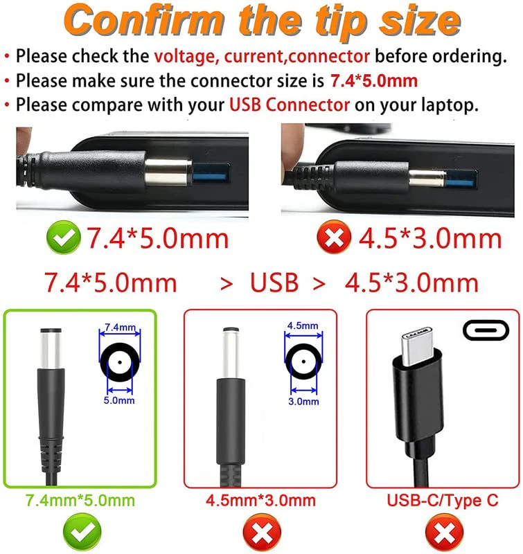 Compatible Dell 19V 9.5A for Dell 180W Charger Precision M4700 M4800 DW5G3 74X5J WW4XY - Image 2