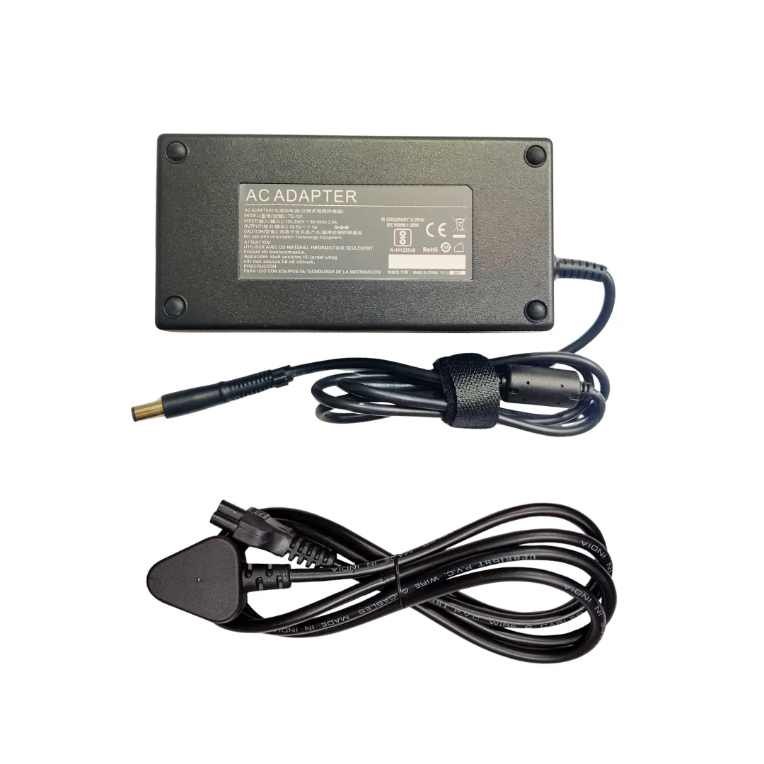 Compatible HP 150W 19.5V 7.7A Pin size 7.4mm x 5.0mm x 0.6mm Smart AC adapter with Power Cable