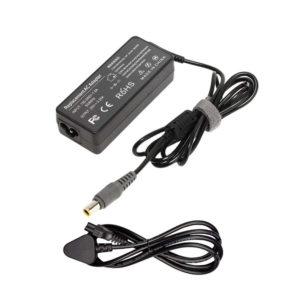 Compatible Lenovo 65W Power Adapter 20V 3.25A for Lenovo Thinkpad Laptop (7.9 mm*5.5 mm)- Power Cable Included