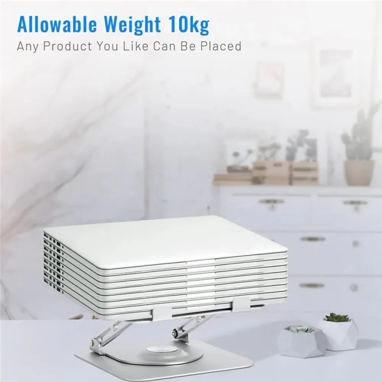 Foldable 360 Degree Rotating Laptop Lifting Bracket Aluminum Alloy Notebook Desktop Stand(Gray) - Image 6