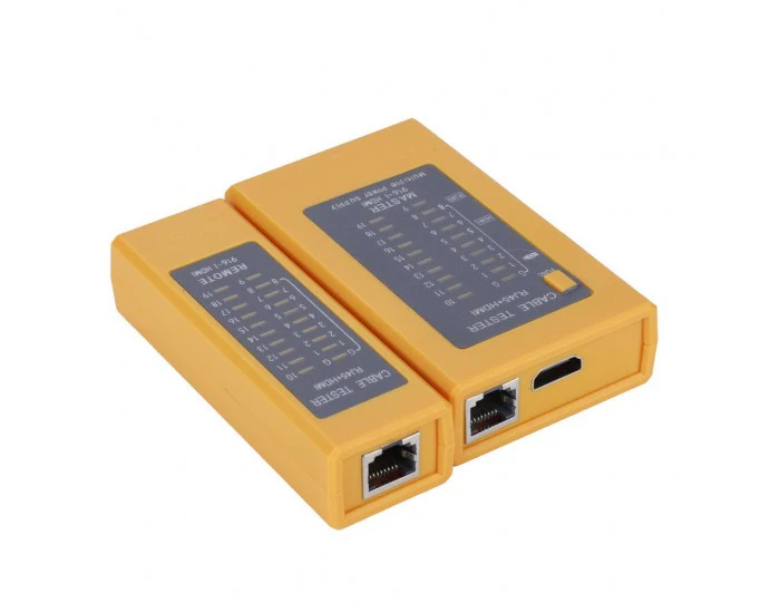 HDMI+RJ45 Cable Tester, High Definition 2-IN-1 HDMI & RJ45 Digital Tester Checker for Lan Cable Detector, Saffron - Image 3