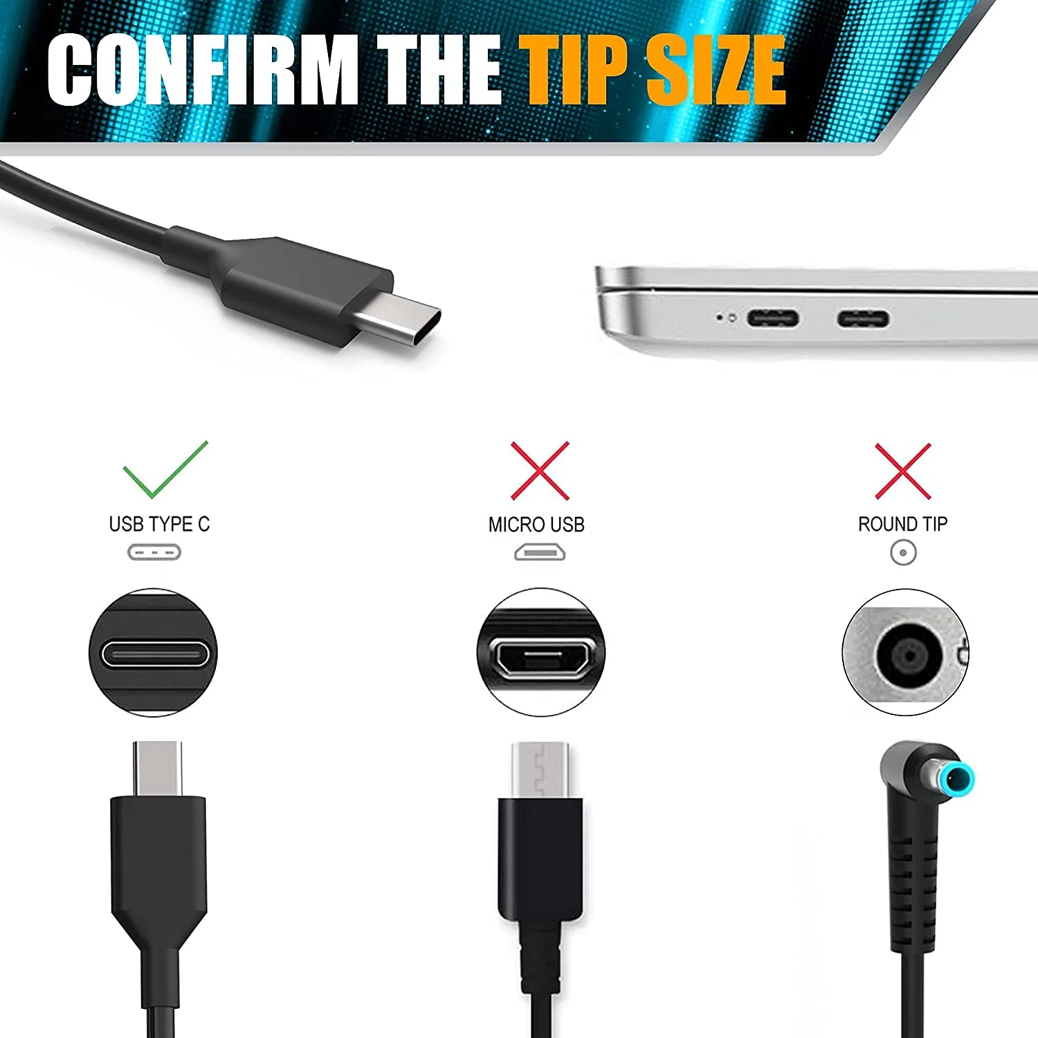 Hi-Lite Essentials 65W Charger Universal USB-C Charger Adapter for Viewsonic Touchscreen Display Monitor TD1655, VA1655 - Image 3