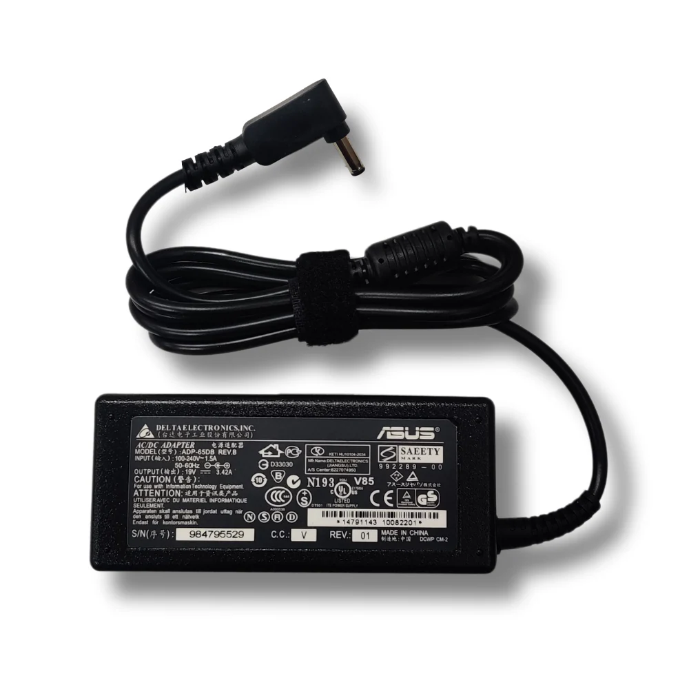 OEM ASUS 65W (Pin Size: 4mm x 1.35mm) Power Adapter 19V 3.42A for Asus Zenbook / Vivobook Laptops - Power Cable Included