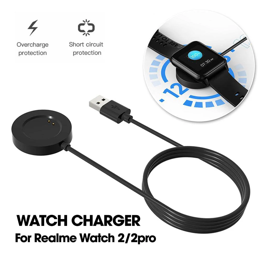 Hi-Lite Essentials Charging Dock Cable Compatible with Realme Watch 2 / Realme Watch 2 Pro, USB Cable, Magnetic Charger - Black - Image 5