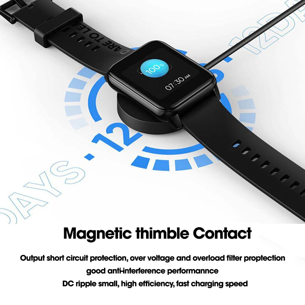 Hi-Lite Essentials Charging Dock Cable Compatible with Realme Watch 2 / Realme Watch 2 Pro, USB Cable, Magnetic Charger - Black - Image 7