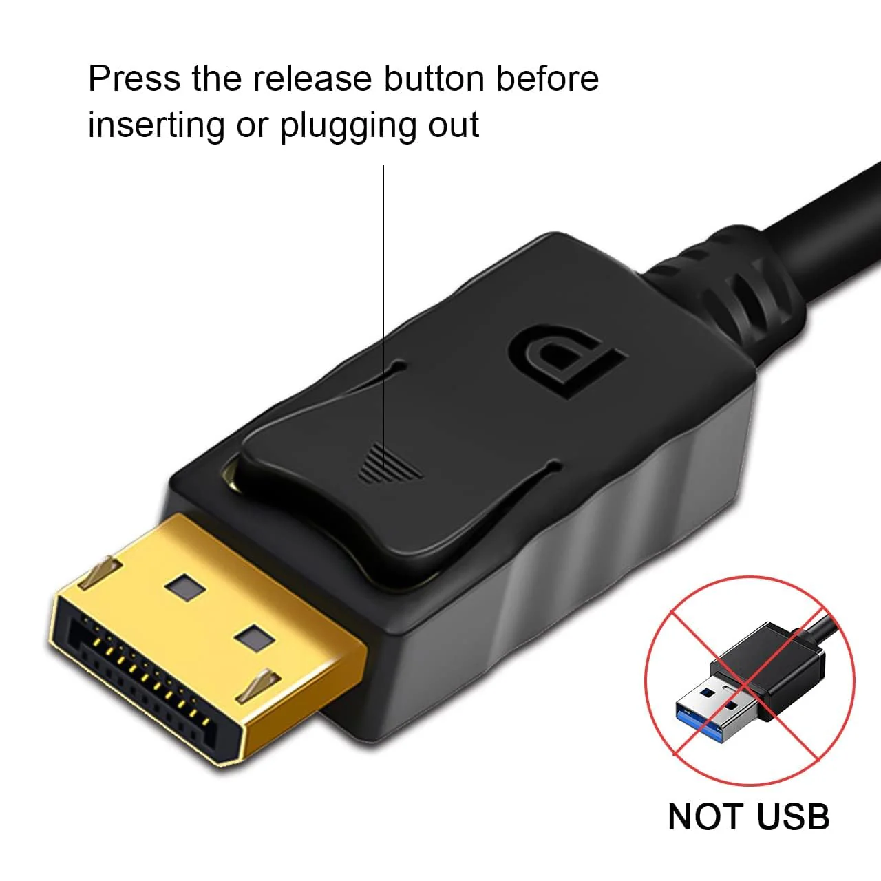 Hi-Lite Essentials DisplayPort to HDMI Cable, Uni-Directional DP to HDMI Converter Gold-Plated DP Display Port to HDMI Converter Cable (Male to Male) for Labtop PCs to HDTV, Monitor, Projector with HDMI Port - Image 4