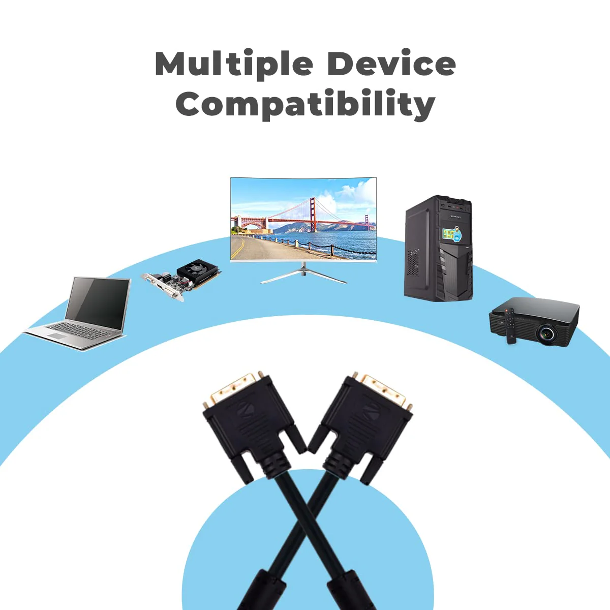 Hi-Lite Essentials DVI (24+1) Male to DVI (24+1) Male DVI-D Digital Dual-Link Cable - Image 6
