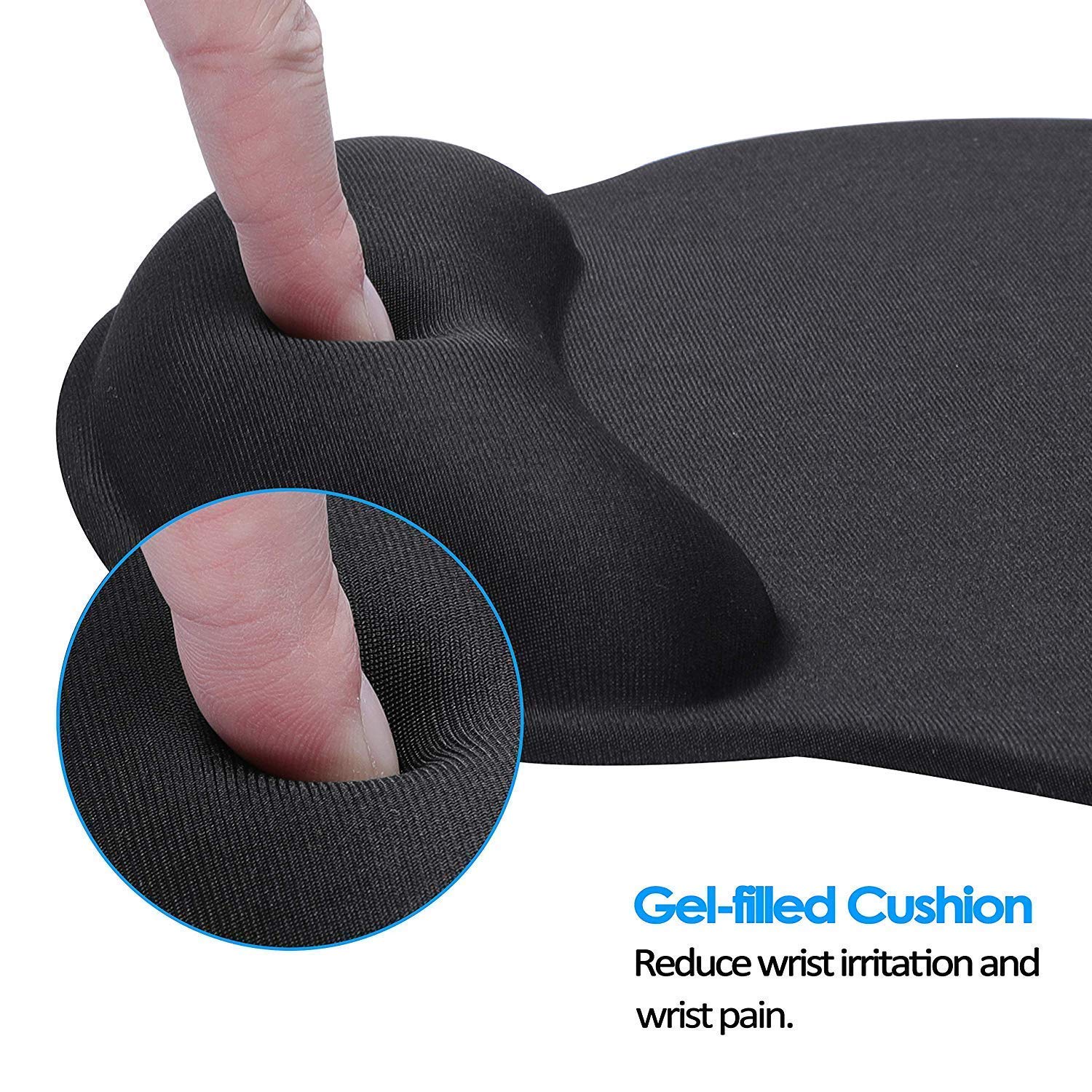 Hi-Lite Essentials Gel Mouse Pad, Ergonomic Mouse Pad with Gel Wrist Rest Support, Gaming Mouse Pad - Image 2