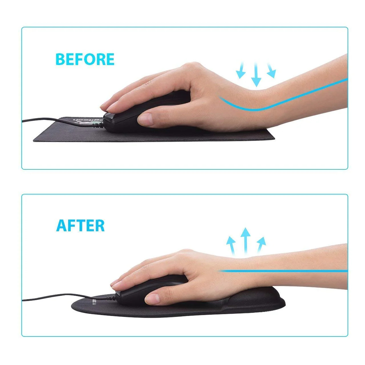 Hi-Lite Essentials Gel Mouse Pad, Ergonomic Mouse Pad with Gel Wrist Rest Support, Gaming Mouse Pad - Image 3