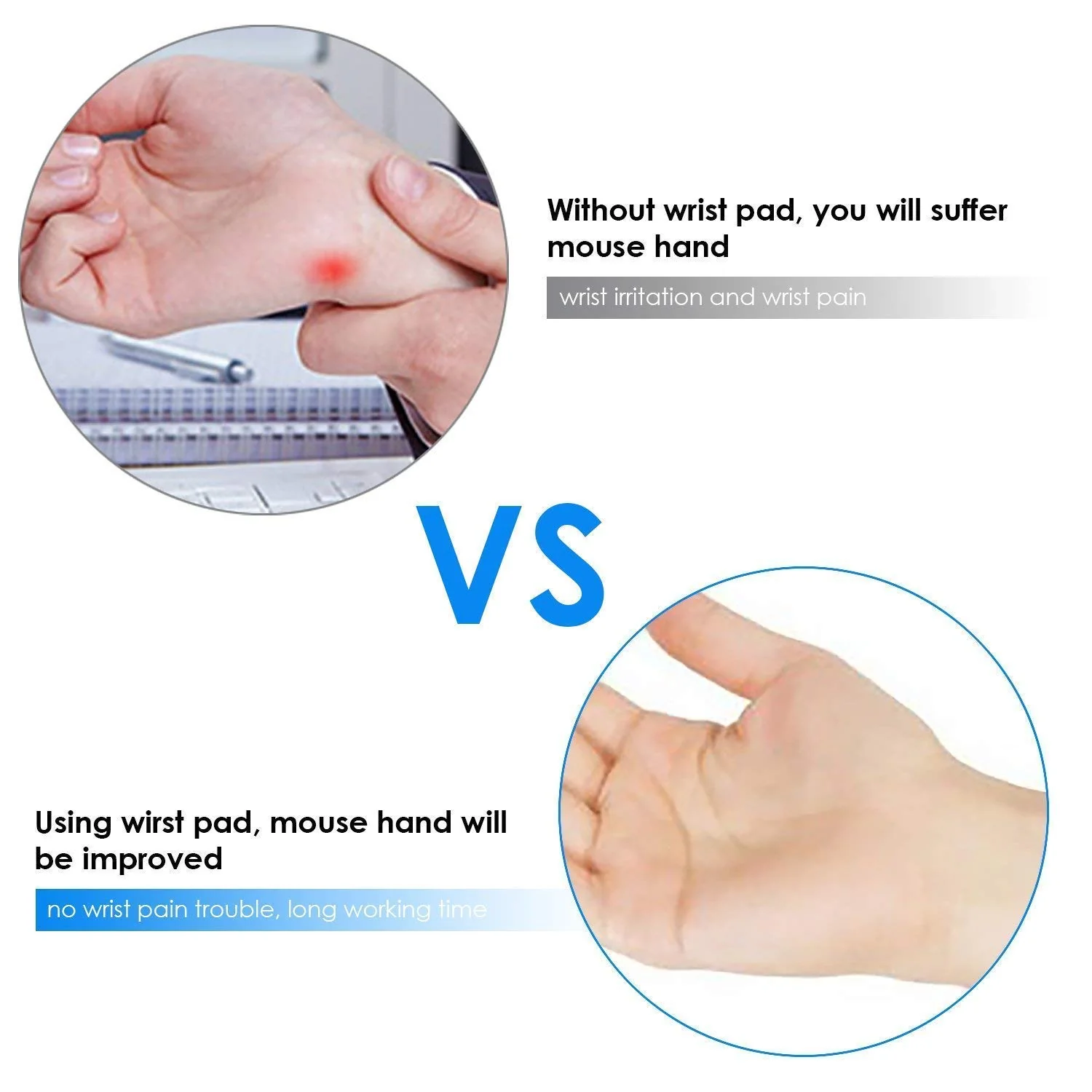 Hi-Lite Essentials Gel Mouse Pad, Ergonomic Mouse Pad with Gel Wrist Rest Support, Gaming Mouse Pad - Image 4