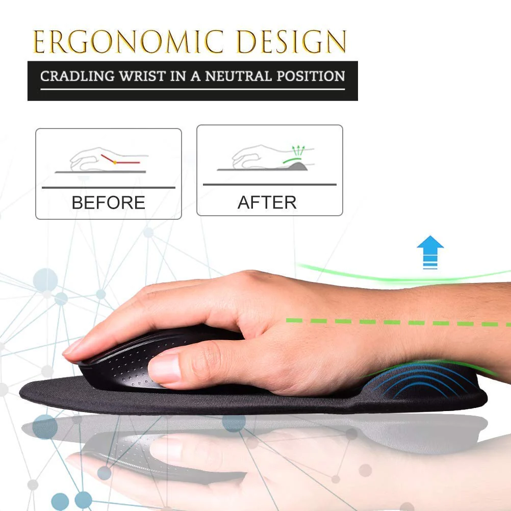 Hi-Lite Essentials Gel Mouse Pad, Ergonomic Mouse Pad with Gel Wrist Rest Support, Gaming Mouse Pad - Image 6