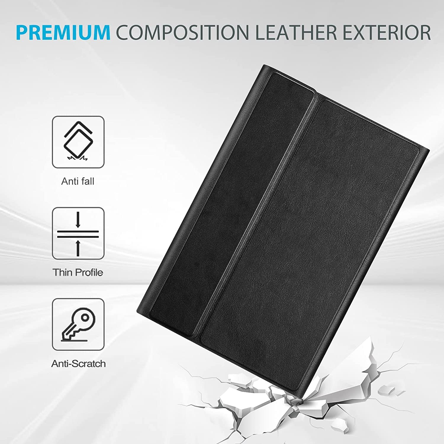 Hi-Lite Essentials iPad Cover Case with Keyboard for iPad 11 (A16, 2025) & 10th Gen with Multi Viewing Angle, PU Leather, Magnetic Detachable Wireless Keyboard case, Pencil Holder - Image 5