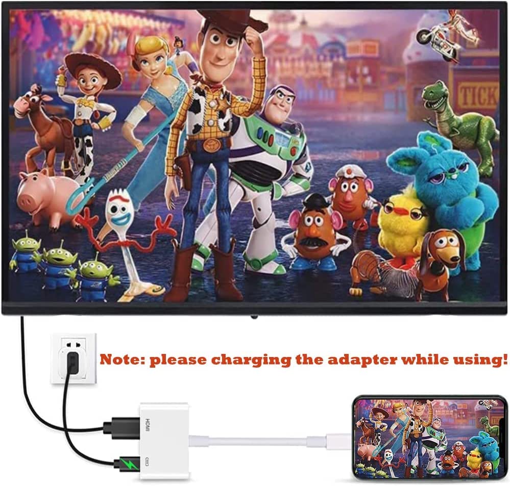 Hi-Lite Essentials Lighting to HDMI Adapter Compatible with Phone Pad to HDMI Adapter, 1080P HDMI Digital AV Adapter with Charging Port for Phone 11/Phone Xs/XR/X/8/7, Pod to TV Projector Monitor - Image 4