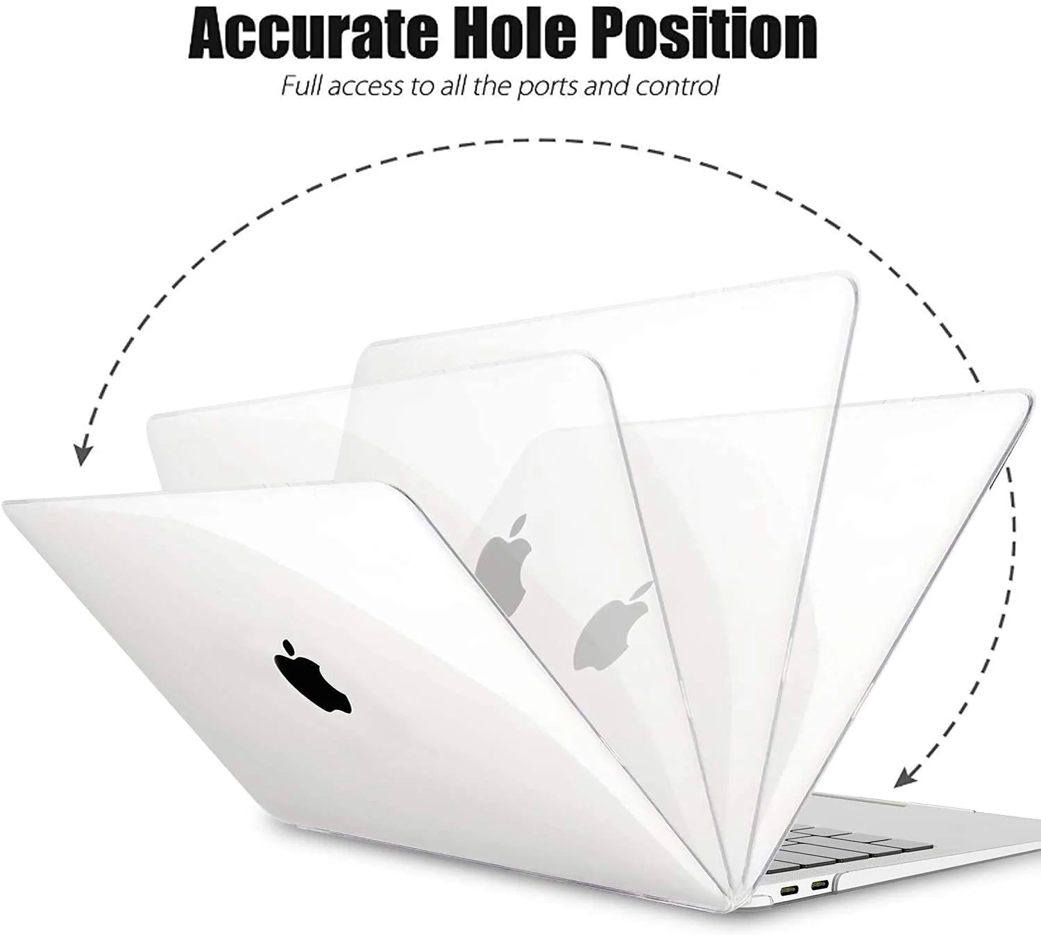 Hi-Lite Essentials Logo Cut Hard Shell Case Cover for Apple MacBook Air M1 13 inch [2020 2019 2018 Release] M1 A2337 A2179 - Black (Keyboard Guard Free Inside) - Image 4