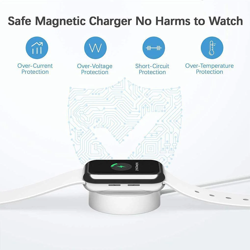 Hi-Lite Essentials Magnetic Fast Charger to USB-C Cable 1m Type C PD iWatch Wireless Charging Compatible for Apple Watch Ultra 49mm & Series 8 7 6 5 4 3 2 1 SE All Versions 38mm 40mm 42mm 44mm 45mm (White) - Image 4
