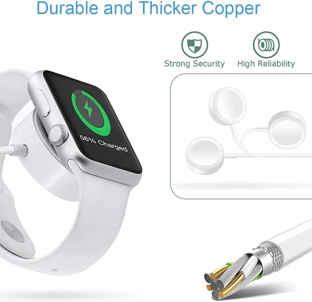 Hi-Lite Essentials Magnetic Fast Charger to USB-C Cable 1m Type C PD iWatch Wireless Charging Compatible for Apple Watch Ultra 49mm & Series 8 7 6 5 4 3 2 1 SE All Versions 38mm 40mm 42mm 44mm 45mm (White) - Image 5