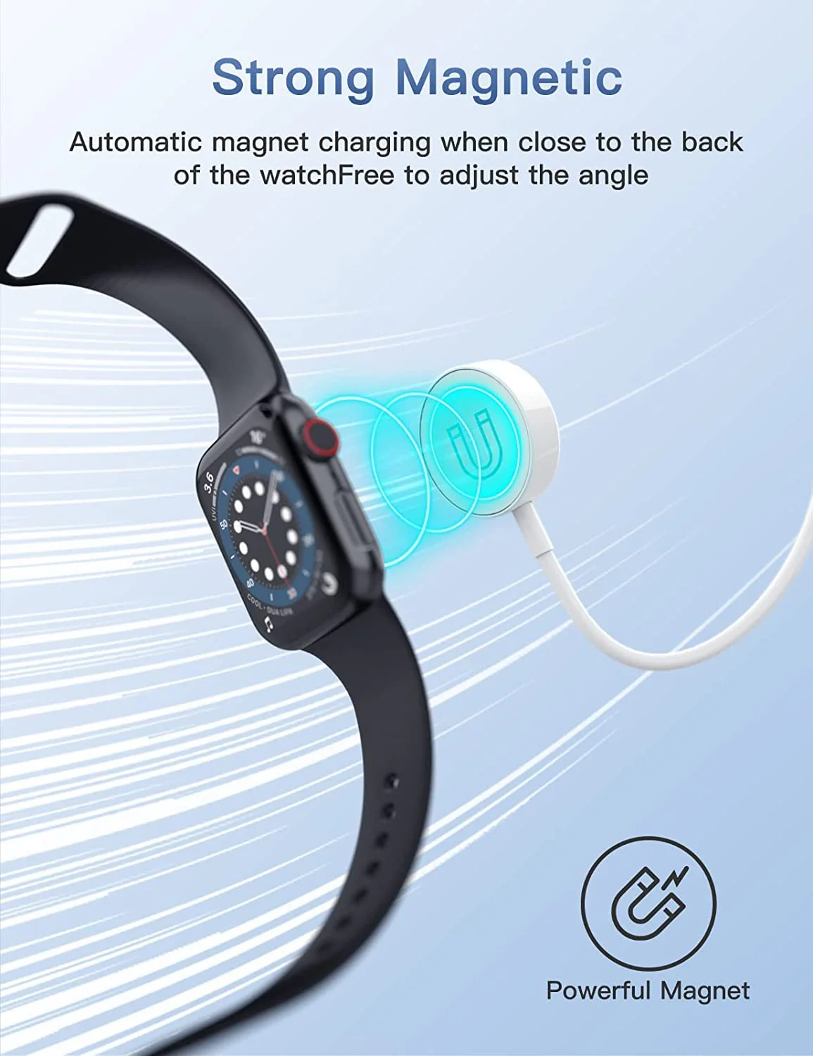 Hi-Lite Essentials Magnetic Fast Charger to USB-C Cable 1m Type C PD iWatch Wireless Charging Compatible for Apple Watch Ultra 49mm & Series 8 7 6 5 4 3 2 1 SE All Versions 38mm 40mm 42mm 44mm 45mm (White) - Image 6