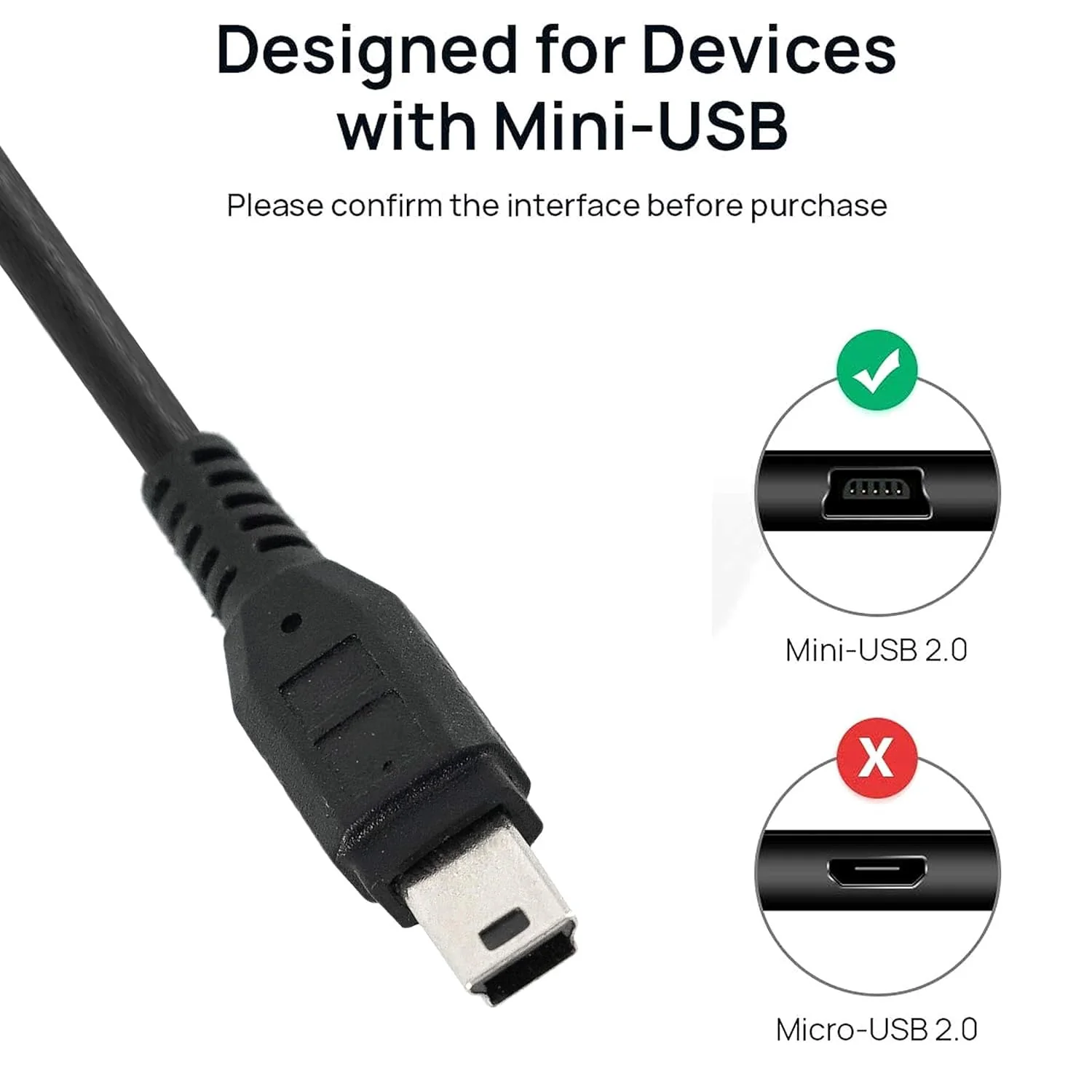 Hi-Lite Essentials Mini USB V3 Cable (2.0 A to Mini 5 pin B Cable) for External HDDS/Camera/Card Readers/ PS3/ Iris Scanner- Superior Quality Copper Cable - Image 3