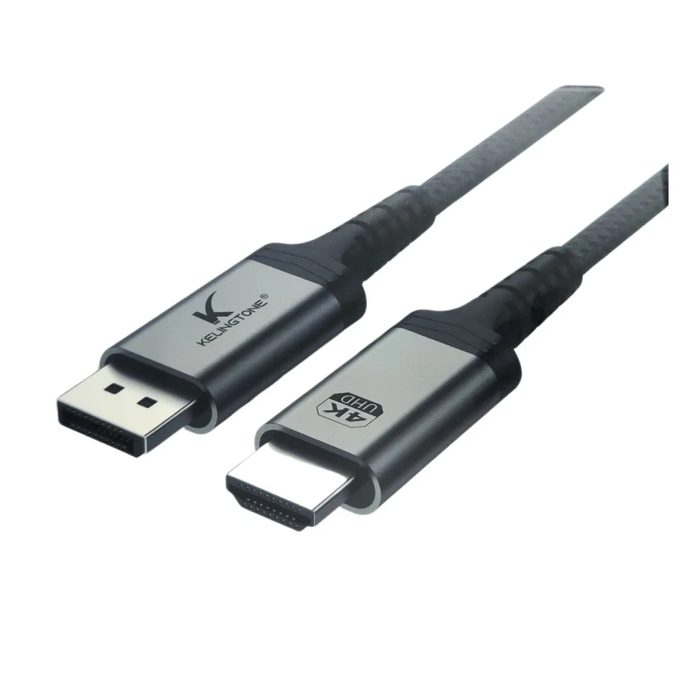 Kelingtone 1.8 Mtrs DisplayPort to HDMI Cable, Uni-Directional DP to HDMI Converter Gold-Plated Cable (Male to Male) for Laptop PCs to HDTV, Monitor, Projector with HDMI Port