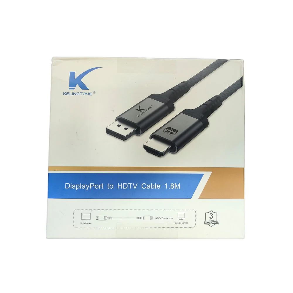 Kelingtone 1.8 Mtrs DisplayPort to HDMI Cable, Uni-Directional DP to HDMI Converter Gold-Plated Cable (Male to Male) for Laptop PCs to HDTV, Monitor, Projector with HDMI Port - Image 3