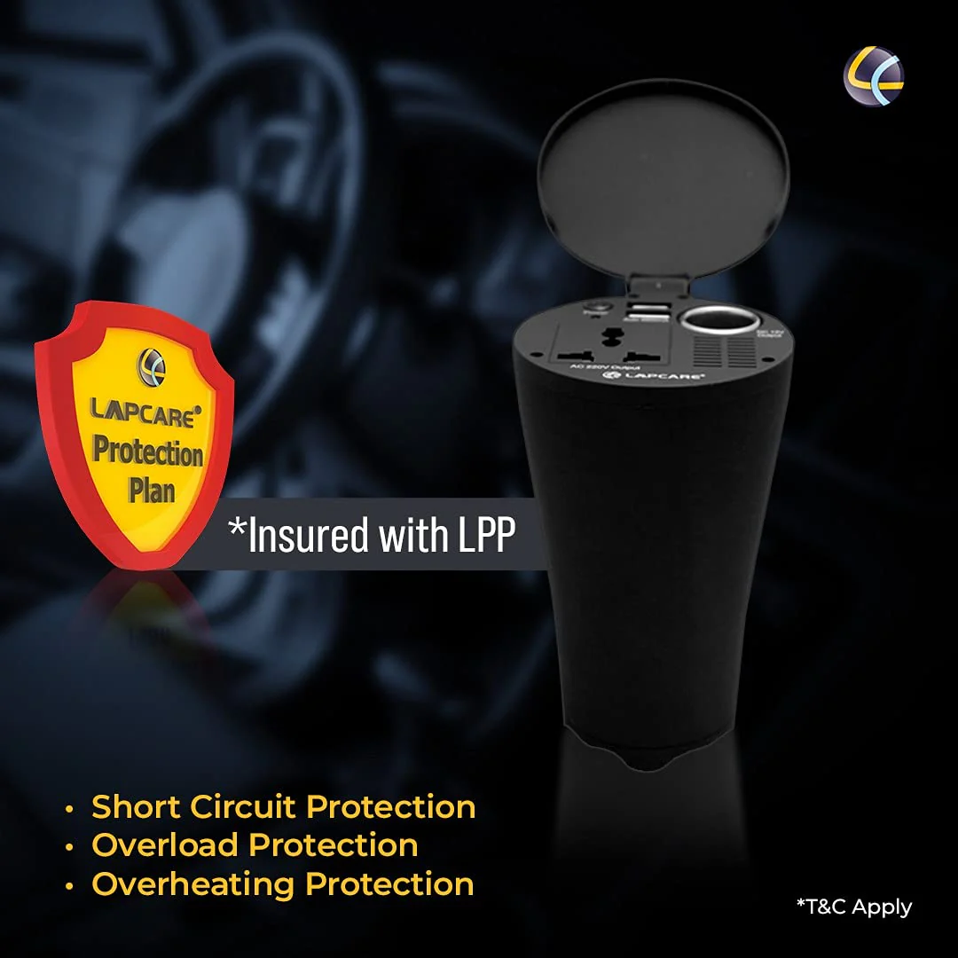 Lapcare 150W Portable Smart Car Charger with 1 X USB Port, 1 X Type-C PD Port. - Image 5