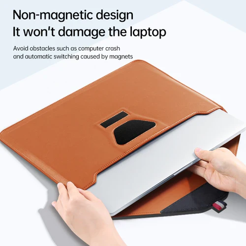 Leather Laptop Sleeve with Case Stand Feature Compatible with MacBook 13 inch 14 inch All Models - Image 4