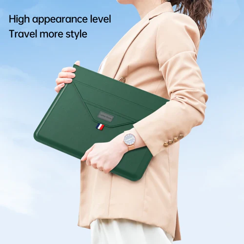 Leather Laptop Sleeve with Case Stand Feature Compatible with MacBook 13 inch 14 inch All Models - Image 6