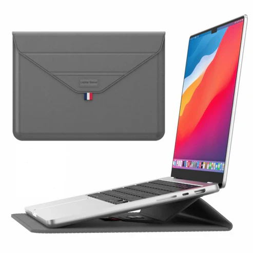 Leather Laptop Sleeve with Case Stand Feature Compatible with MacBook 13 inch 14 inch All Models - Image 9