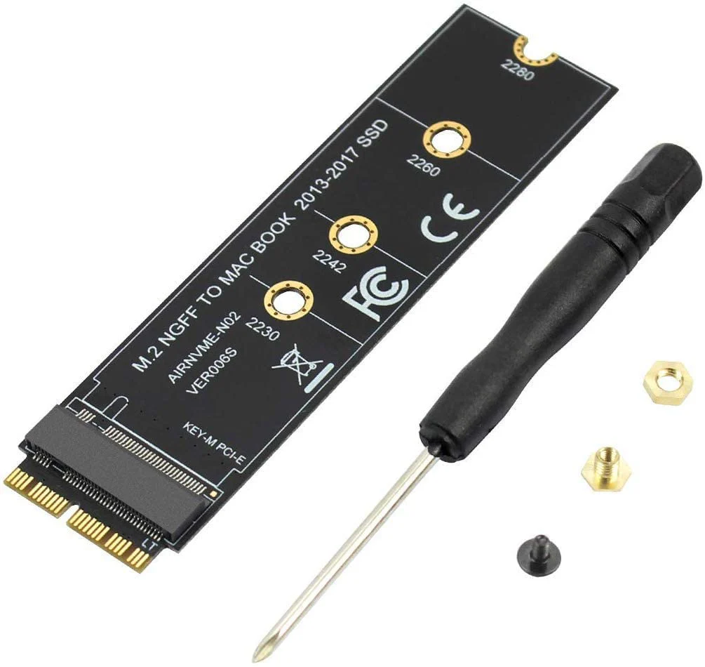 M.2 NVME SSD Convert Adapter Card Compatible with MacBook Air Pro Retina (Year 2013-2017), NVME/AHCI SSD Upgraded Kit for A1465 A1466 A1398 A1502(Not Fit Early 2013 MacBook Pro) TD-406HS - Image 4