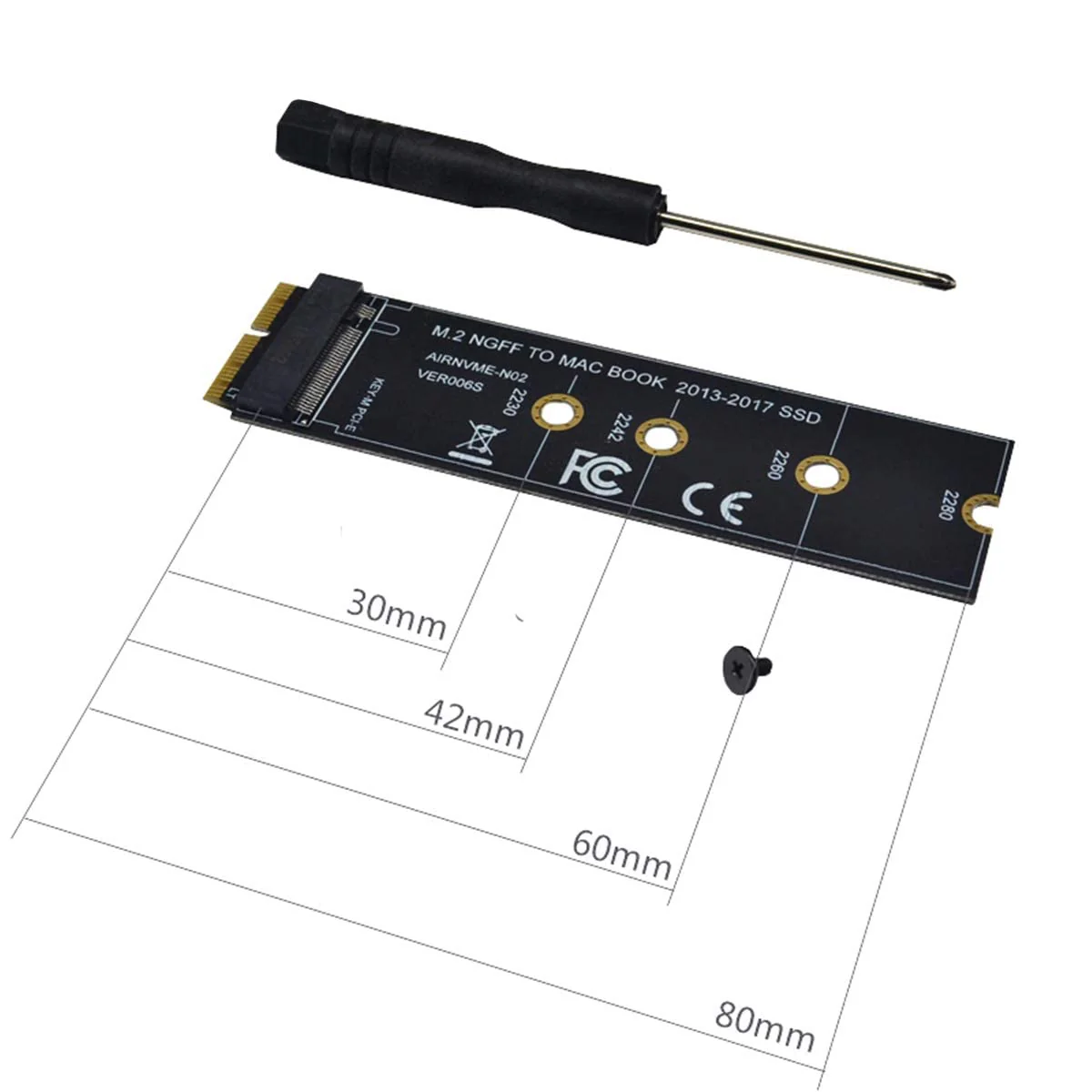 M.2 NVME SSD Convert Adapter Card Compatible with MacBook Air Pro Retina (Year 2013-2017), NVME/AHCI SSD Upgraded Kit for A1465 A1466 A1398 A1502(Not Fit Early 2013 MacBook Pro) TD-406HS - Image 7