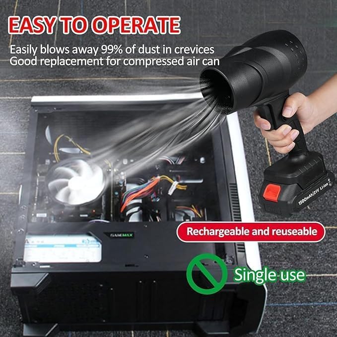 Multiple Use Turbojet Air Blower Fan Cordless Car Dryer Air Blower Handheld High Powered | Portable Car Dryer | Hair Dryer | Air Blower for Cleaning - Image 5