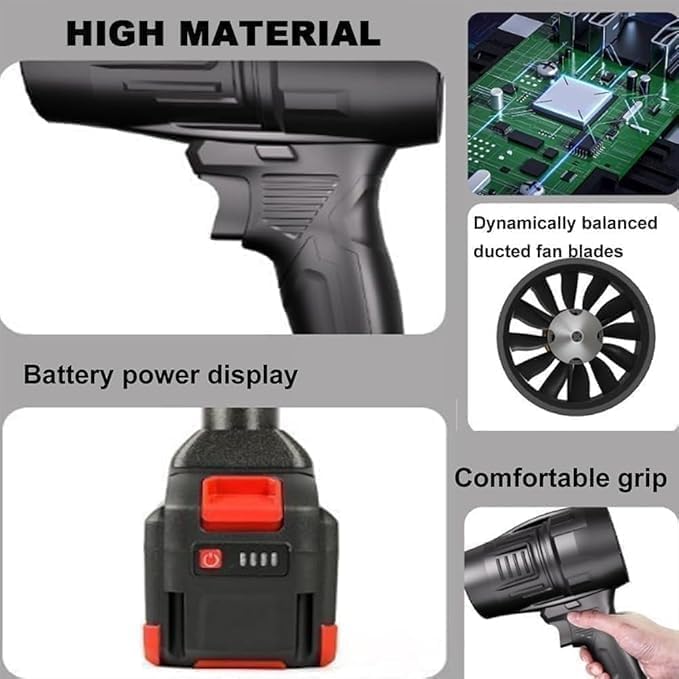 Multiple Use Turbojet Air Blower Fan Cordless Car Dryer Air Blower Handheld High Powered | Portable Car Dryer | Hair Dryer | Air Blower for Cleaning - Image 7