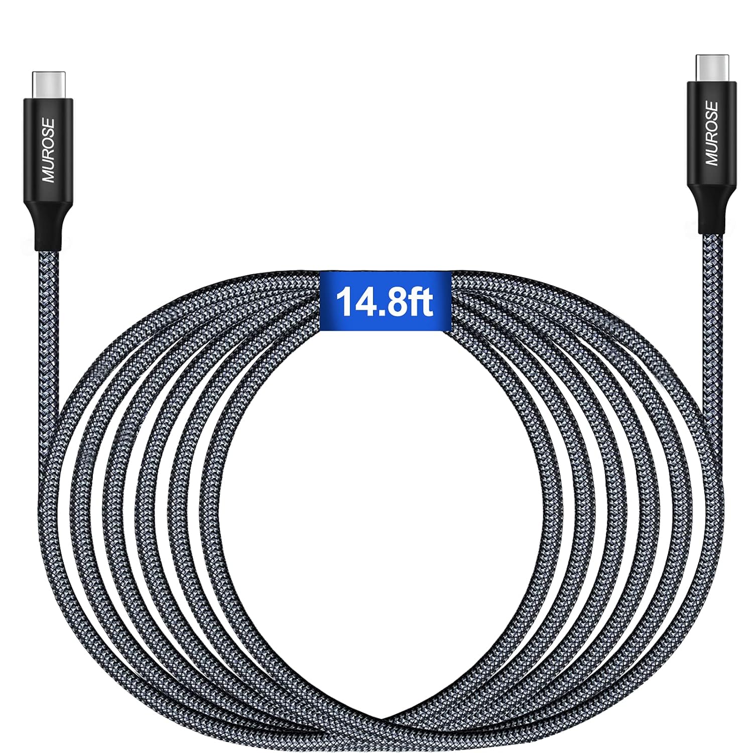 MUROSE USB C Cable to USB C 14.8 FT (About 4.5 M) Video Transmission/ Data Transfer/ Charging Cord with E-Marker Chipset, Compatible with Dell, MacBook, Gaming Box, etc.